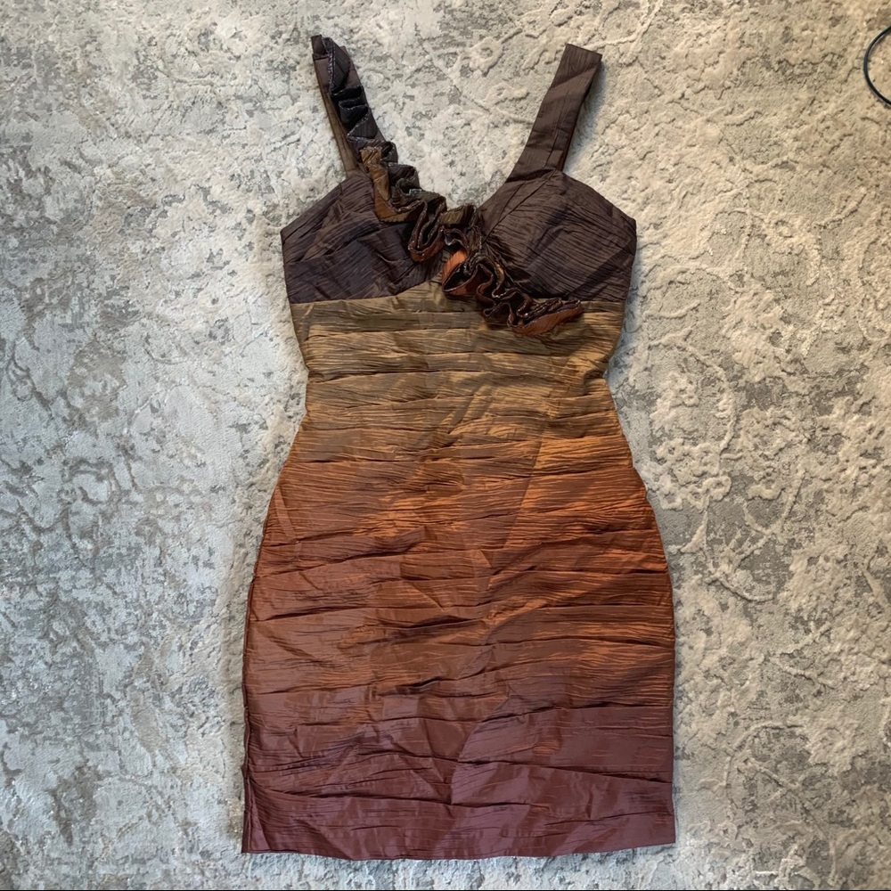 Gradient Ruffle Cocktail Dress